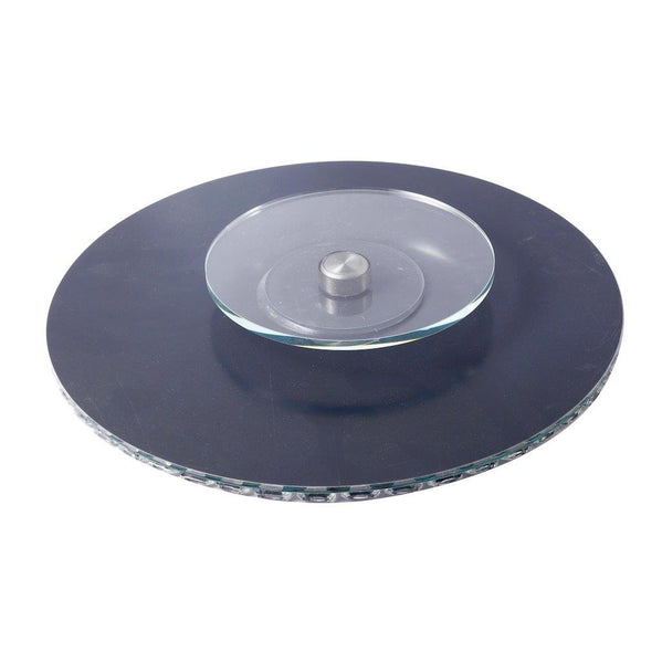Home Decor Crystal Glass Round Tray Plate 30 cm