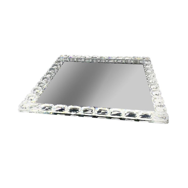 Home Decor Crystal Glass Square Tray Plate 20 cm