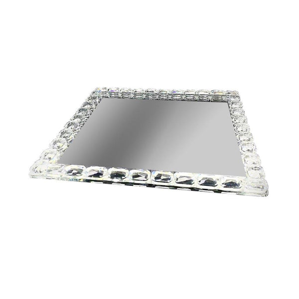 Home Decor Crystal Glass Square Tray Plate 20 cm