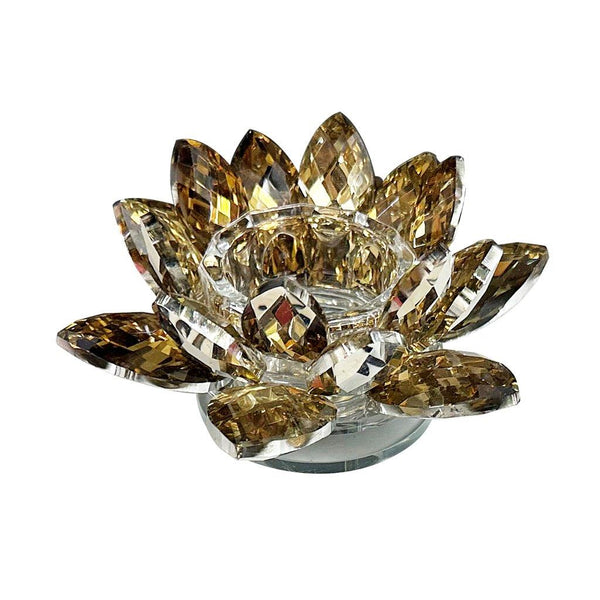 Home Decor Crystal Glass Lotus Flower 14 cm
