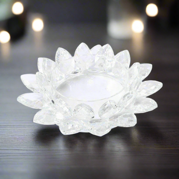 Home Decor Crystal Glass Lotus Flower 16 cm