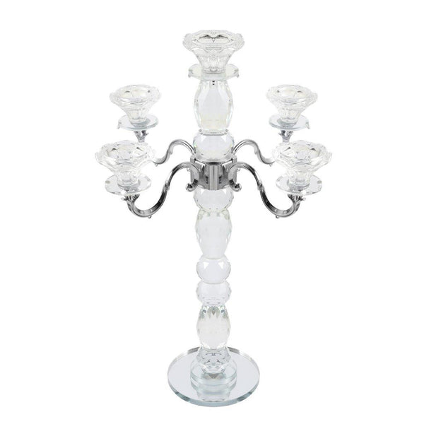 Home Decor Crystal Decor Table Top Candleholder 5 Arms 48 cm