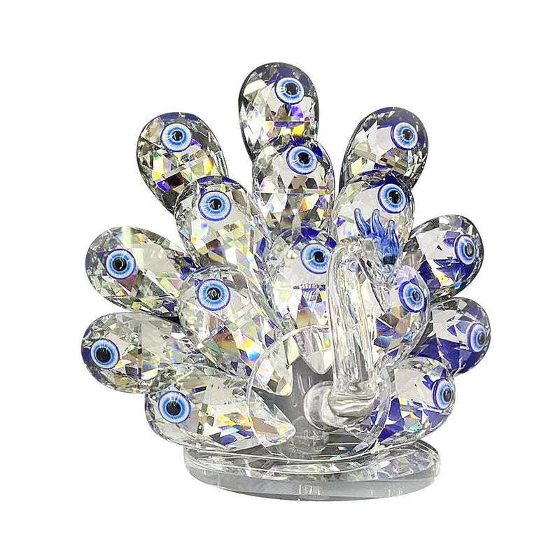 Home Decor Crystal Glass Peacock 18 cm