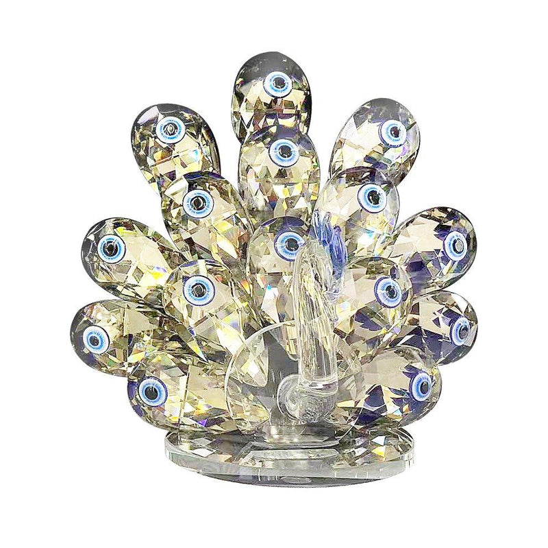 Home Decor Crystal Glass Peacock 14 cm