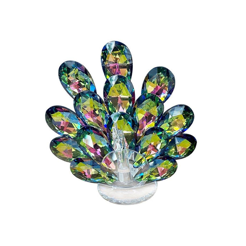 Home Decor Crystal Glass Peacock 14 cm
