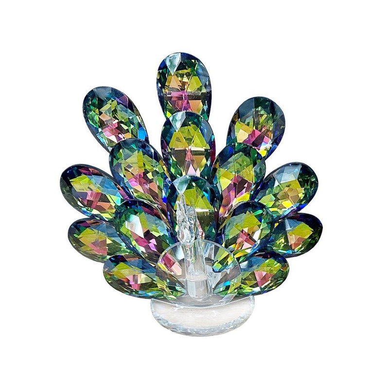 Home Decor Crystal Glass Peacock 18 cm