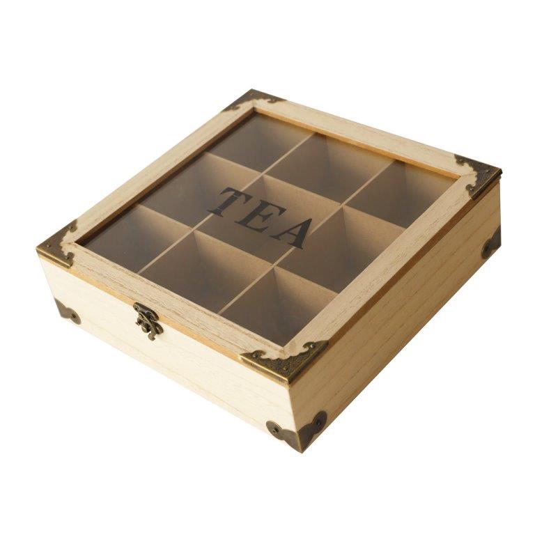 Premium Quality Abstract Design MDF Rectangular Tea Bag Storage Box