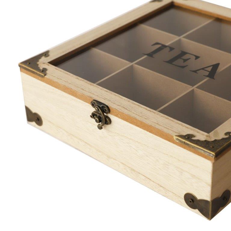 Premium Quality Abstract Design MDF Rectangular Tea Bag Storage Box