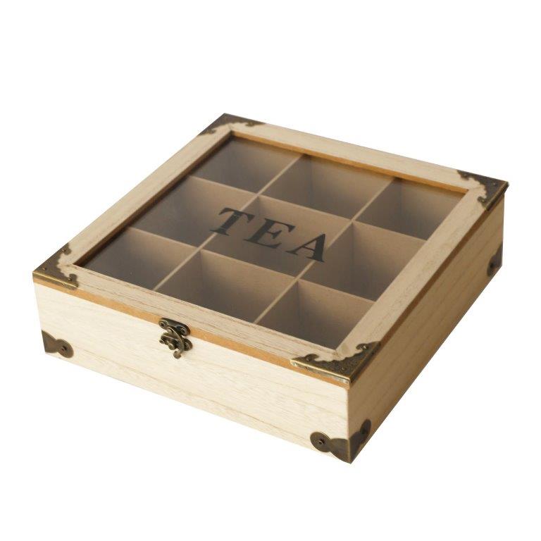 Premium Quality Abstract Design MDF Rectangular Tea Bag Storage Box