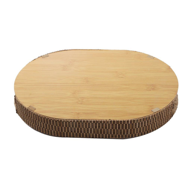 Abstract Deco Food Tray MDF Oval Serving Tray Set of 2 Pcs 32*23/37*27 cm