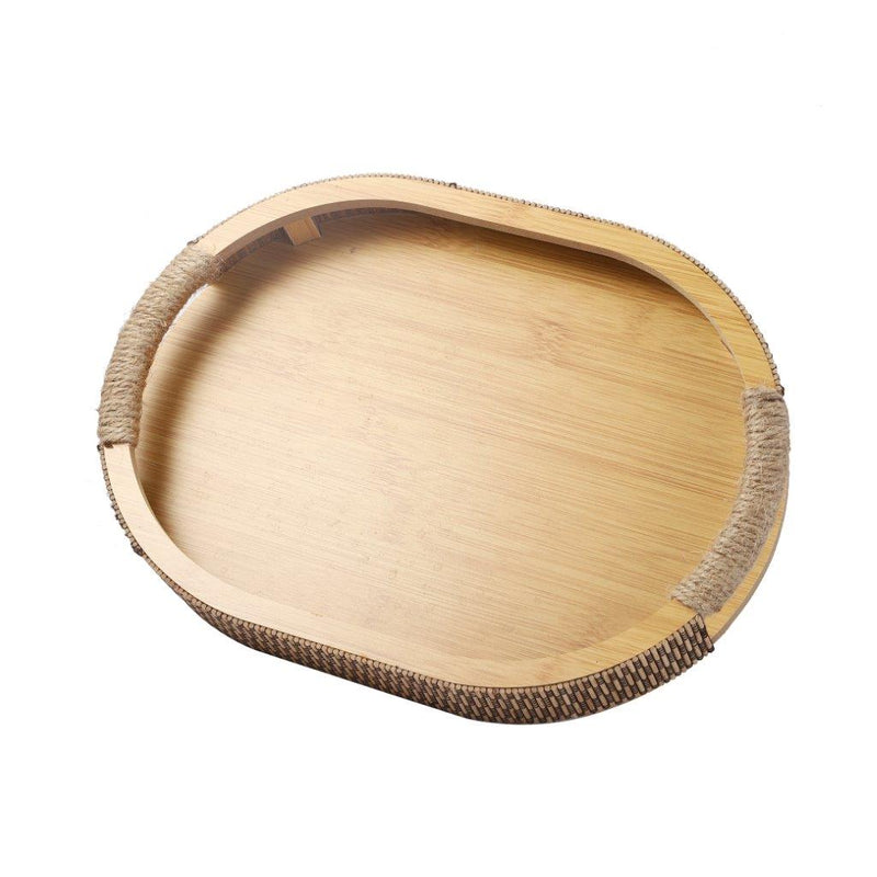 Abstract Deco Food Tray MDF Oval Serving Tray Set of 2 Pcs 32*23/37*27 cm
