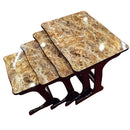 Rectangular Nesting Coffee Table Abstract Design Set of 4 Pcs
