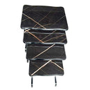 Rectangular Nesting Coffee Table Abstract Design Set of 4 Pcs
