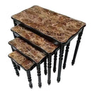 Rectangular Nesting Coffee Table Abstract Design Set of 4 Pcs