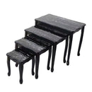 Rectangular Nesting Coffee Table Abstract Design Set of 4 Pcs