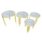 Round Metal Accent Coffee Table Abstract Design Set of 4 Pcs
