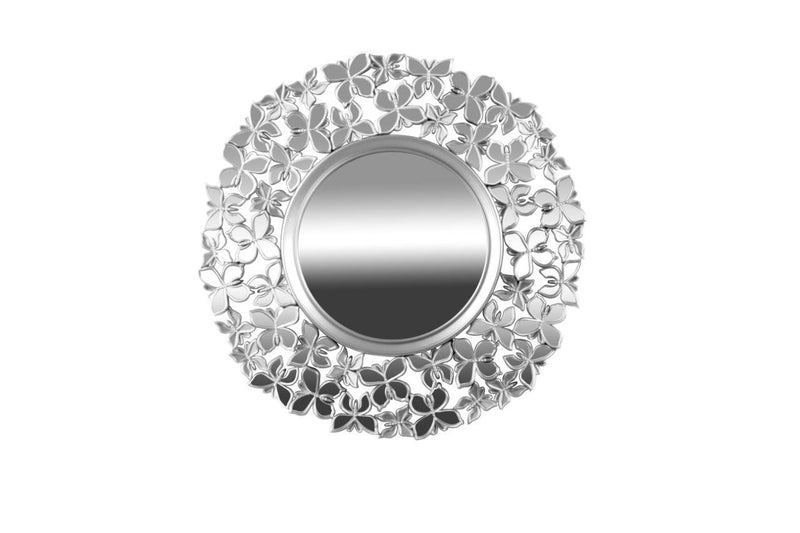 Decorative Abstract Shape Round Black Frame Wall Mirror 61 cm
