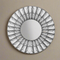 Decorative Abstract Shape Round Silver Frame Wall Mirror 60 cm