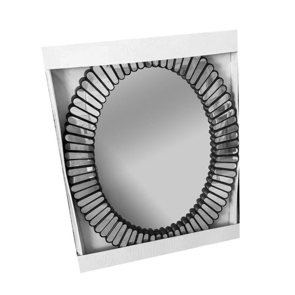 Decorative Abstract Design Oval Black Frame Wall Mirror 57*74 cm