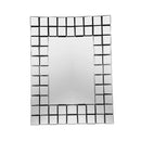 Decorative Abstract Design Rectangle Silver Frame Wall Mirror 60*80 cm