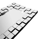 Decorative Abstract Design Rectangle Silver Frame Wall Mirror 60*80 cm