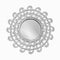 Decorative Abstract Design Round Silver Frame Wall Mirror 62*62 cm