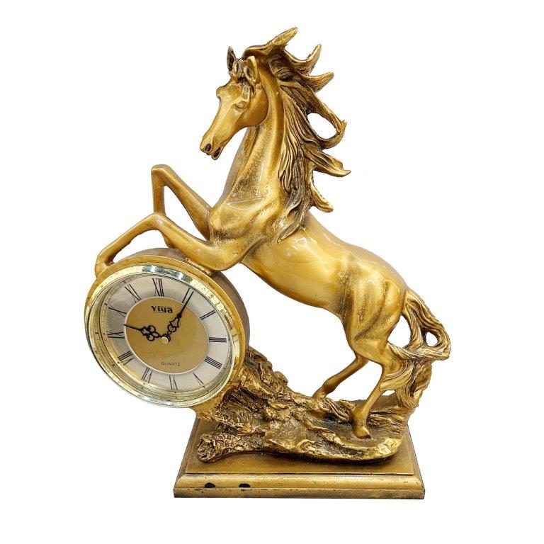 Sculpture Statue Resin Horse Clock 41*36 cm