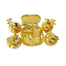 Golden Metal Glass Candy Jar Canisters Set of 4 with Stand 34*25*20 cm