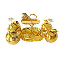 Golden Metal Glass Candy Jar Canisters Set of 4 with Stand 34*25*20 cm