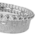 Silver Metal Craft Round Deco Tray 33*33*8.5 cm