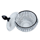 Crystal Glass Round Sugar Bowl Candy Jar with Lid