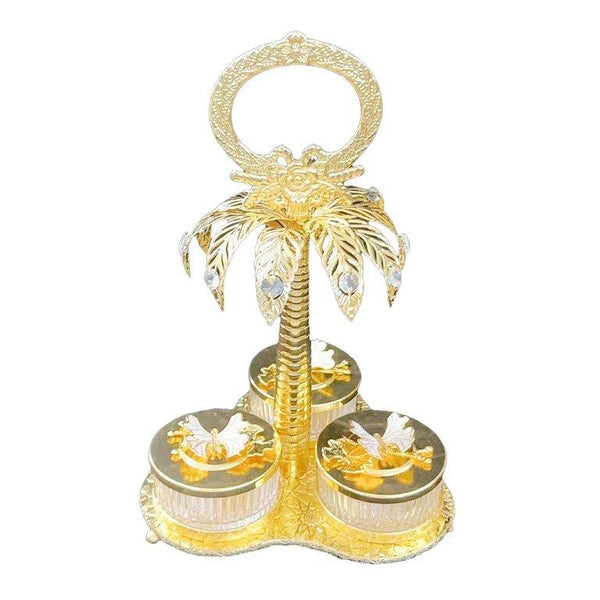 Deco Metal Fruit and Appetizer Jar Set with Deco Stand