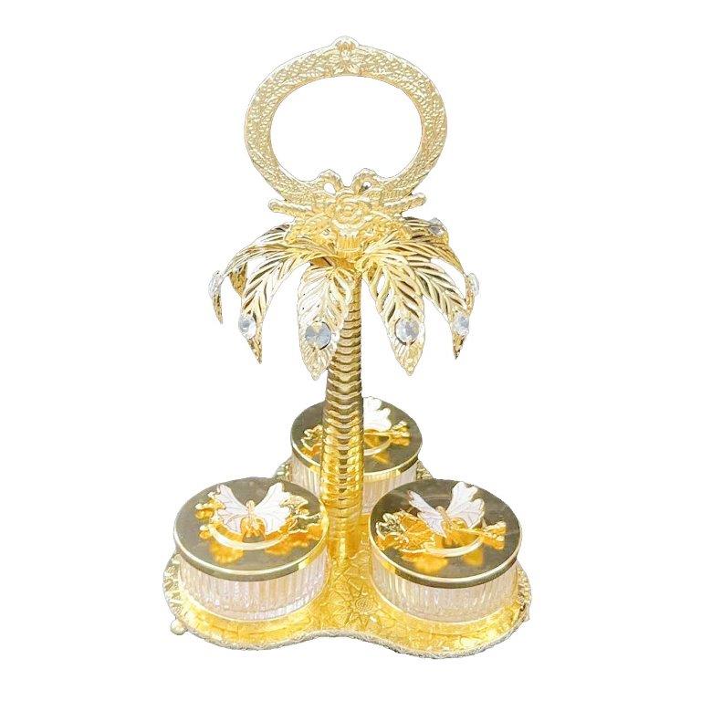 Deco Metal Fruit and Appetizer Jar Set with Deco Stand