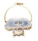 Engraved Deco Gold Metal Fruit Basket 27*27*40 cm