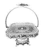 Silver Metal Craft Fruit and Candy Basket