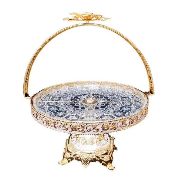 Gold Metal Craft Fruit and Candy Basket