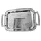 Deco Silver Metal Rectangle Serving Tray Set of 2 with Handle 39*28/33*24 cm