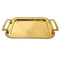 Deco Gold Metal Rectangle Serving Tray Set of 2 with Handle 39*28/33*24 cm