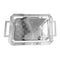 Deco Silver Metal Rectangle Serving Tray Set of 2 with Handle 39*28/33*24 cm