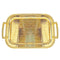 Deco Gold Metal Rectangle Serving Tray Set of 2 with Handle 39*28/33*24 cm