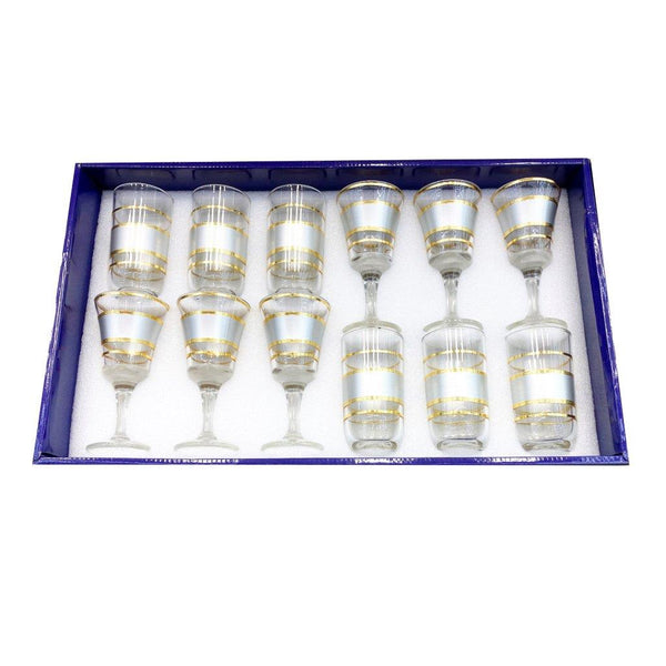 Moroccan Design Silver Drinking Glass Tumblers Set of 12 Pcs 6.5*12/7.5*15 cm