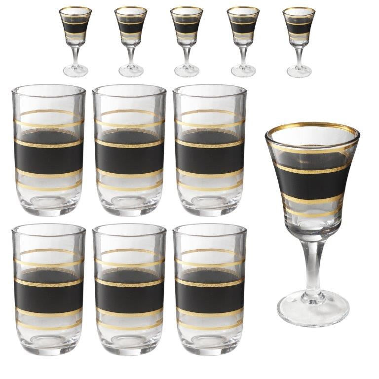 Drinking Glass Tumblers Set of 12 Pcs 6.5*12/7.5*15 cm