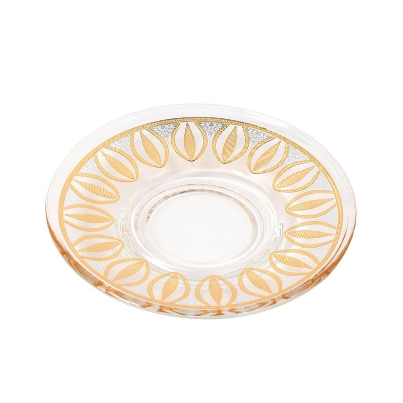 Moroccan Design Glass Tea Cups and Saucer Set of 24 Pcs 11/6*5/6.5*9 cm