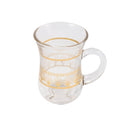 Moroccan Design Gold Drinking Glass Tea Cups and Saucer Set of 36 Pcs 11/6*5/6.5*9 cm **