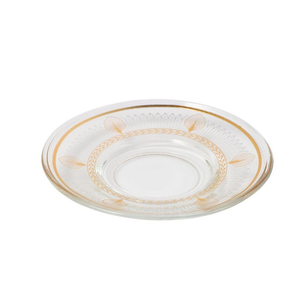Moroccan Design Gold Drinking Glass Tea Cups and Saucer Set of 36 Pcs 11/6*5/6.5*9 cm **