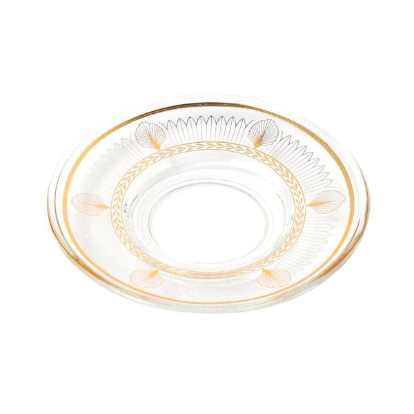 Moroccan Design Gold Drinking Glass Tea Cups and Saucer Set of 36 Pcs 11/6*5/6.5*9 cm **