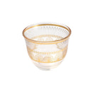 Moroccan Design Gold Drinking Glass Tea Cups and Saucer Set of 36 Pcs 11/6*5/6.5*9 cm **