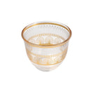 Moroccan Design Gold Drinking Glass Tea Cups and Saucer Set of 36 Pcs 11/6*5/6.5*9 cm **