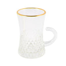 Moroccan Design Glass Tea Cups and Saucer Set of 6 Pcs 11/5.5*8 cm **