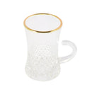 Moroccan Design Glass Tea Cups and Saucer Set of 6 Pcs 11/5.5*8 cm **